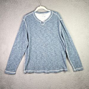 Tommy Bahama Fortuna Flip Abaco Mens Blue Large Reversible Pullover Logo Cotton